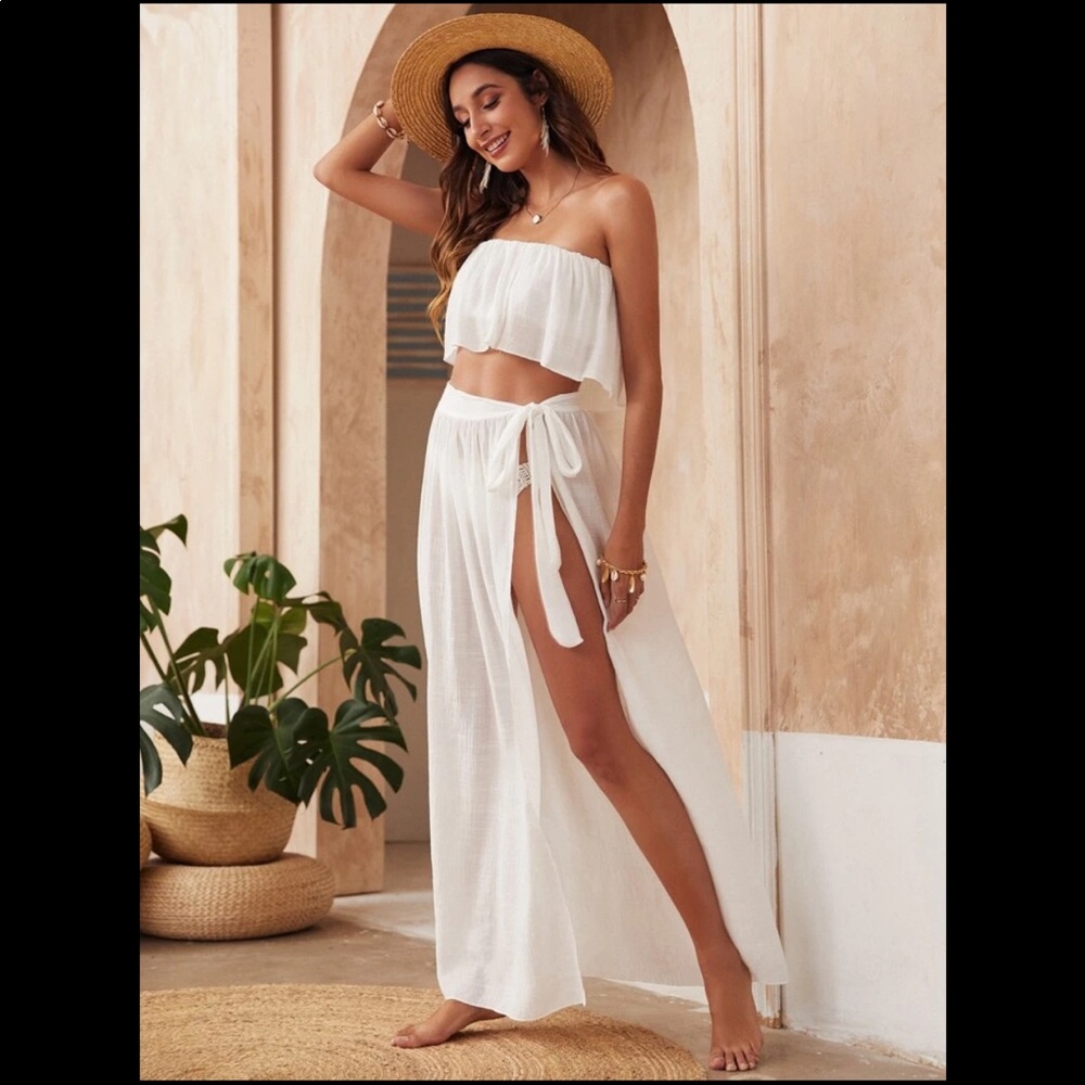 White Swimsuit Coverup